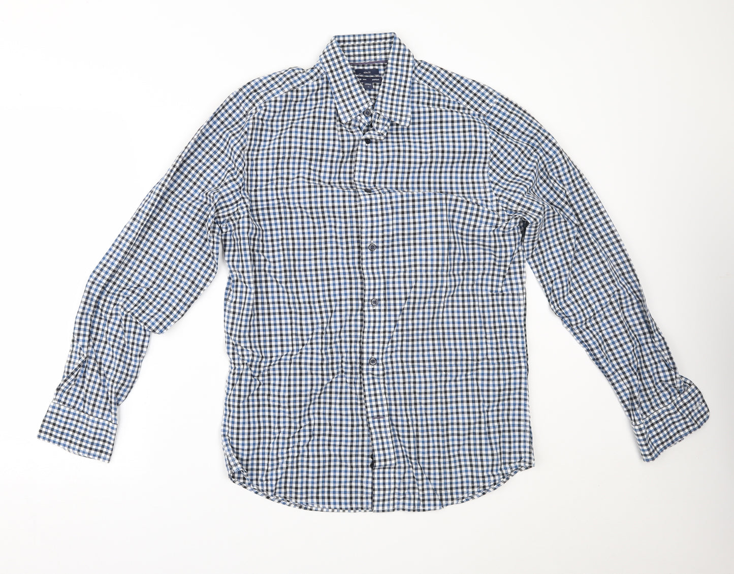 Gap Mens Blue Check   Button-Up Size M