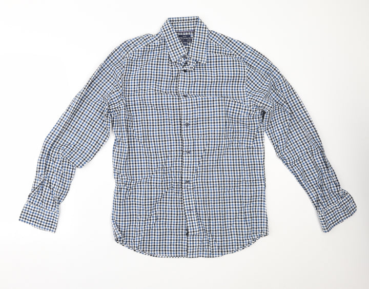 Gap Mens Blue Check   Button-Up Size M