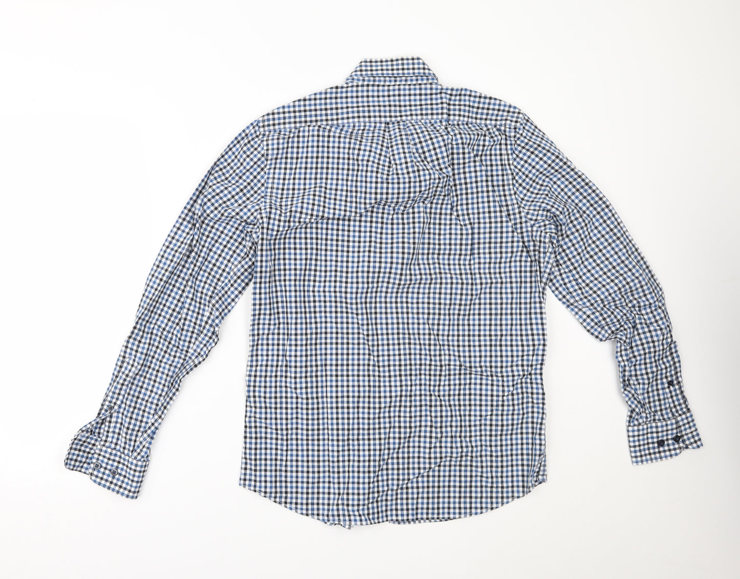 Gap Mens Blue Check   Button-Up Size M
