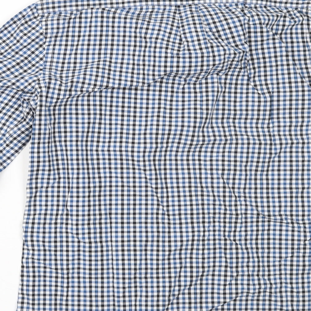 Gap Mens Blue Check   Button-Up Size M