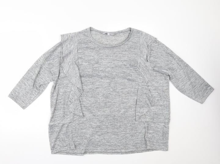 Red Herring Womens Grey Basic Blouse Size 20