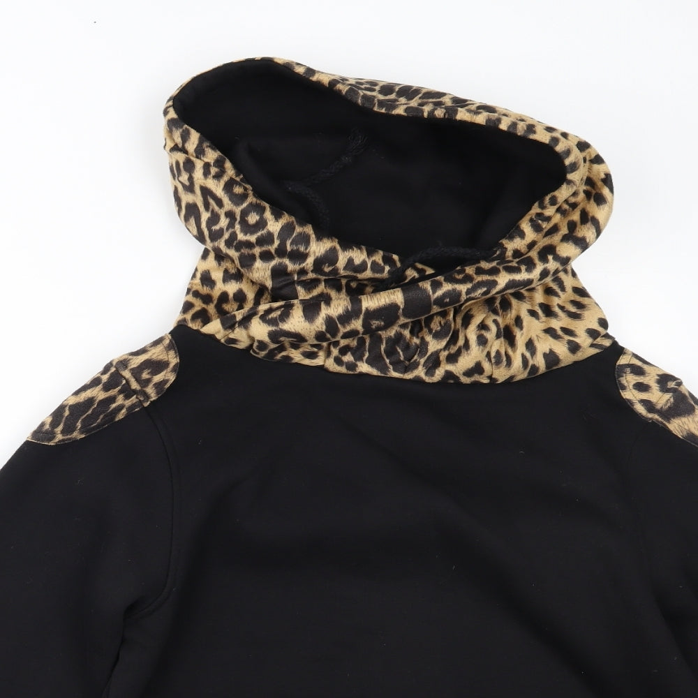 GOV Denim Womens Black Animal Print  Pullover Hoodie Size M