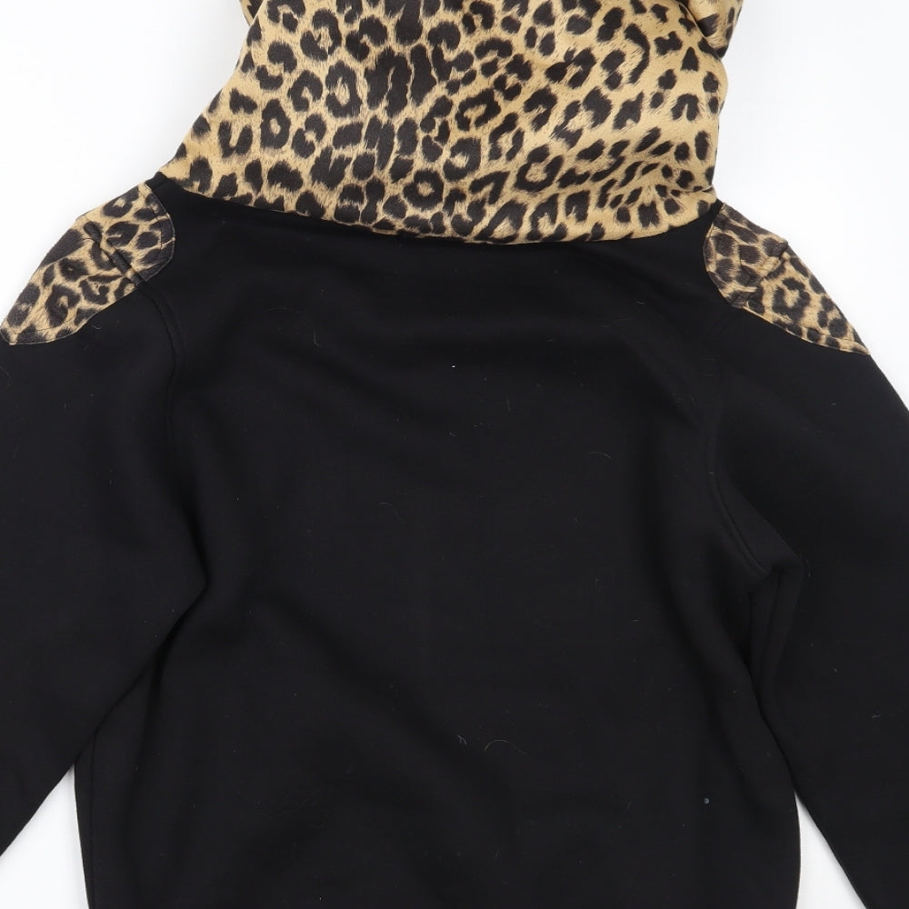 GOV Denim Womens Black Animal Print  Pullover Hoodie Size M