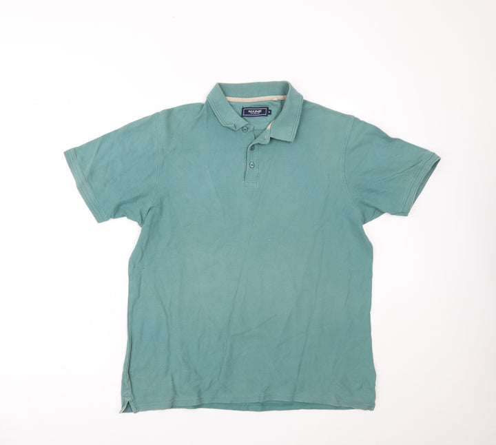 Maine New England Mens Green Polo Size M