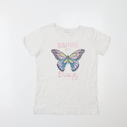Primark Girls White   Pullover T-Shirt Size 11-12 Years