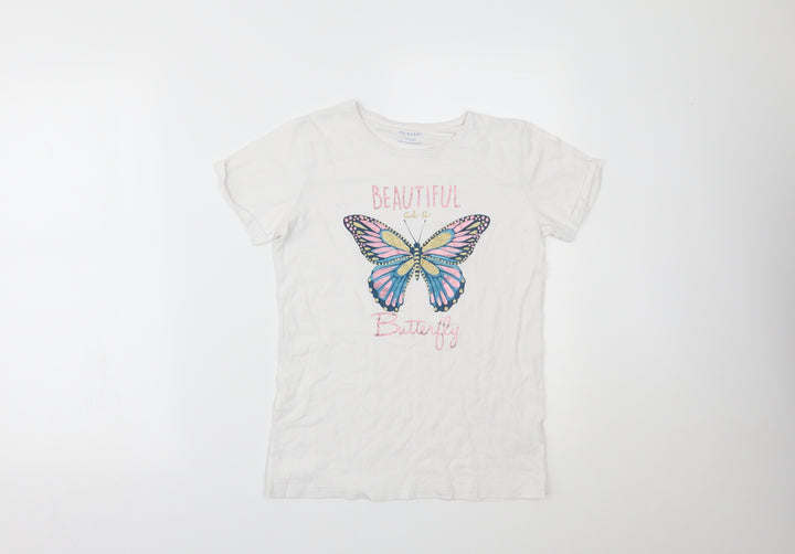 Primark Girls White   Pullover T-Shirt Size 11-12 Years
