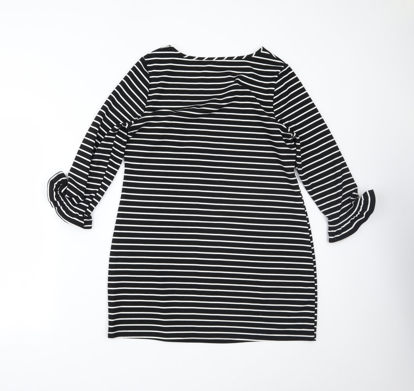 Papaya Womens Black Striped  T-Shirt Dress  Size 14