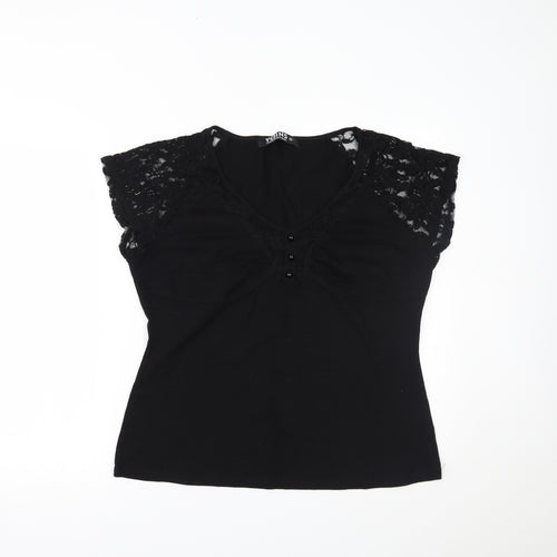 Yoins Womens Black   Basic Blouse Size 2XL