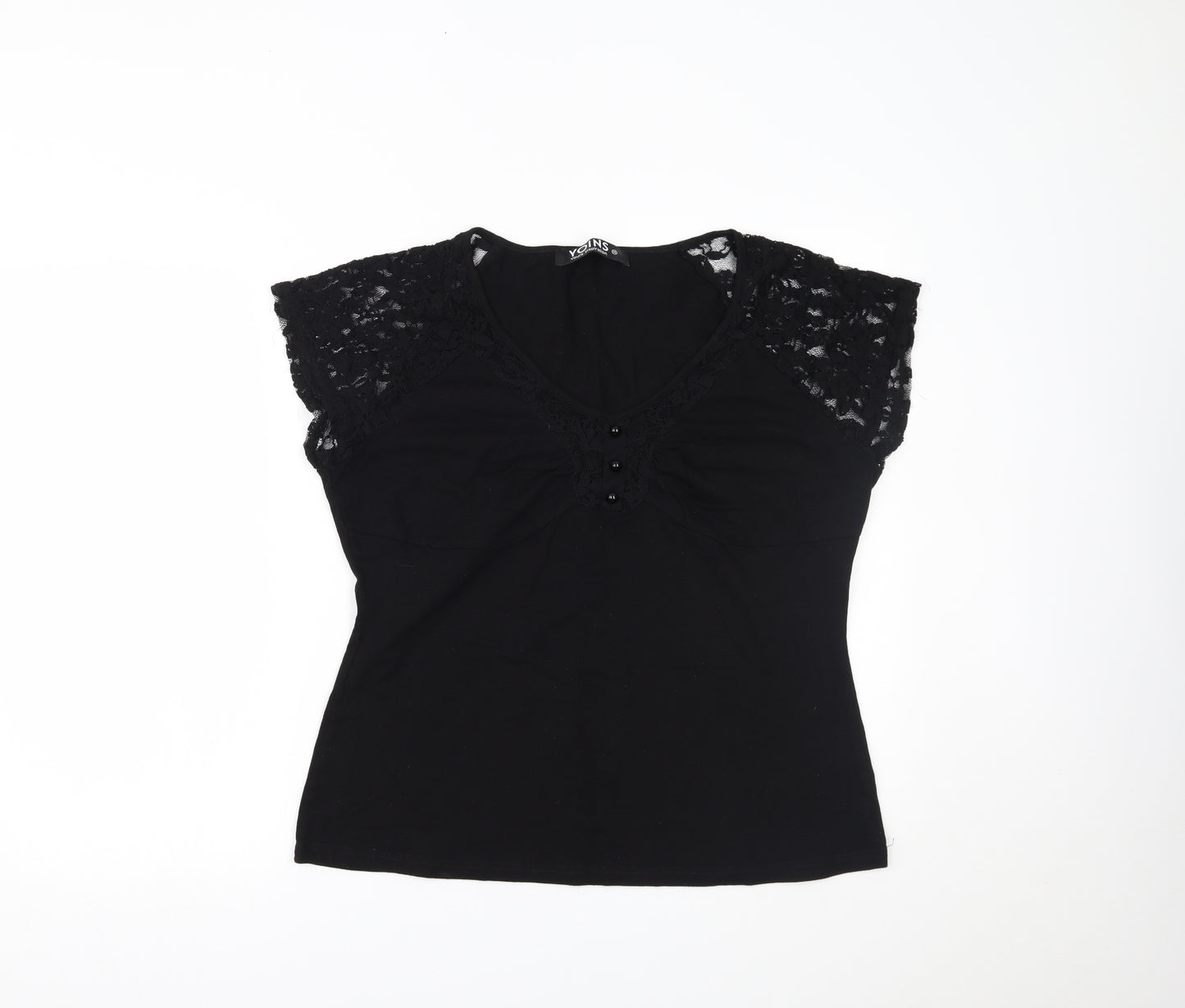 Yoins Womens Black   Basic Blouse Size 2XL
