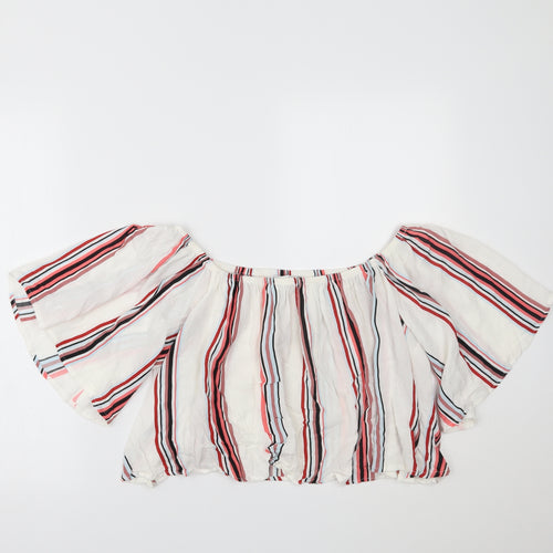 TALLY WEiJL Womens Multicoloured Striped  Cropped Blouse Size S