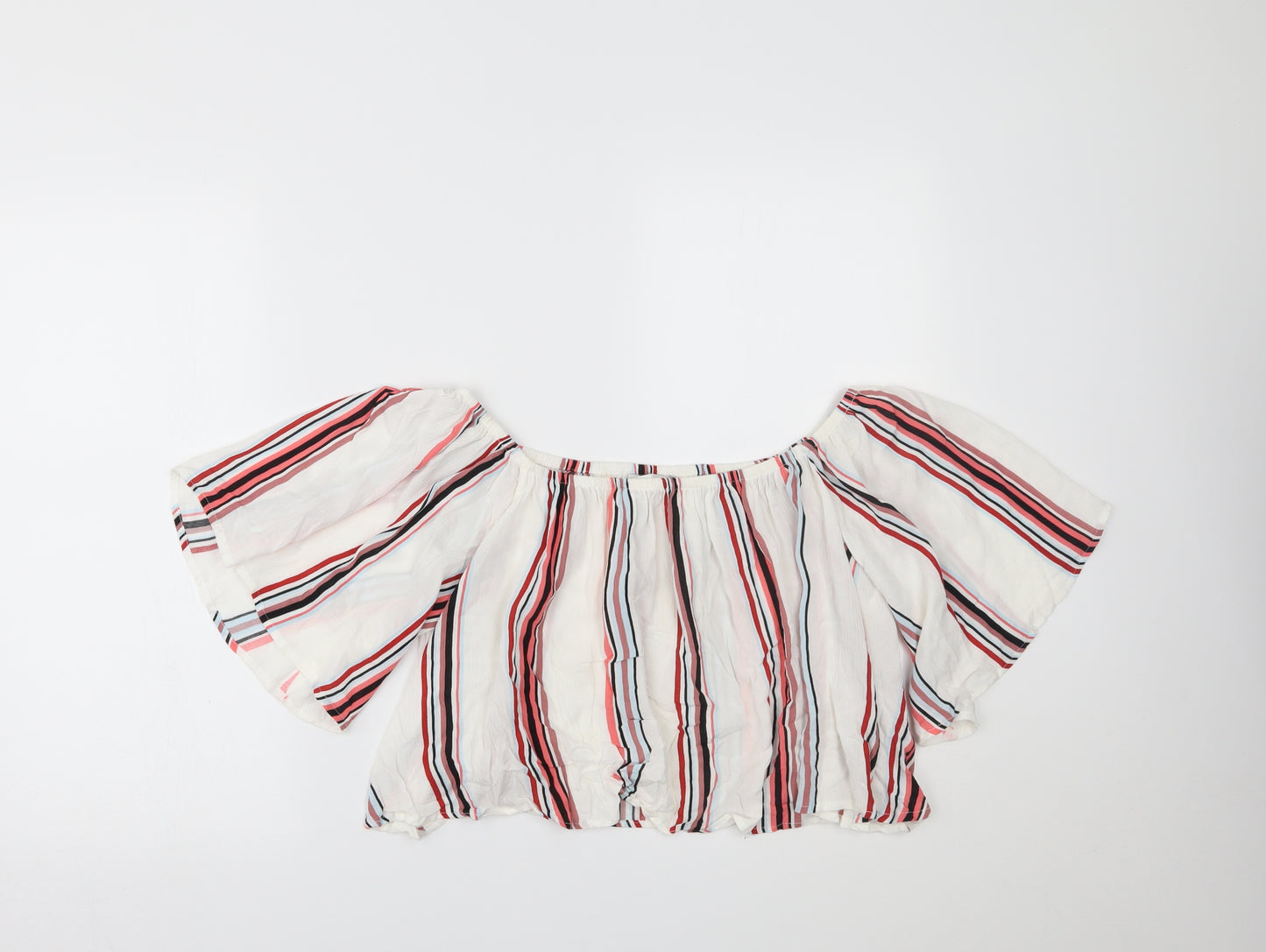 TALLY WEiJL Womens Multicoloured Striped  Cropped Blouse Size S