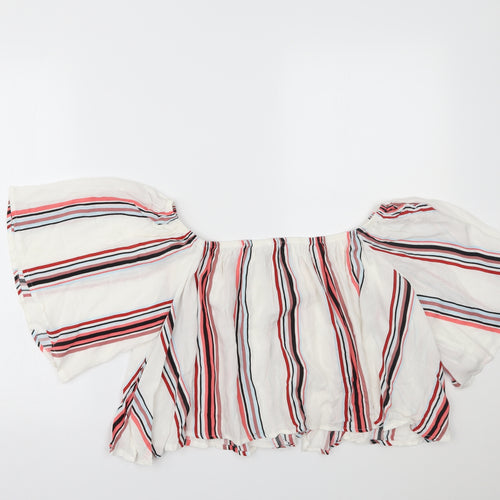TALLY WEiJL Womens Multicoloured Striped  Cropped Blouse Size S