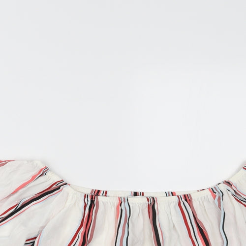 TALLY WEiJL Womens Multicoloured Striped  Cropped Blouse Size S