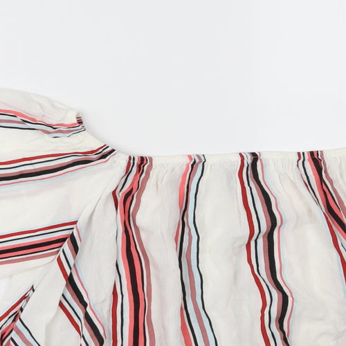 TALLY WEiJL Womens Multicoloured Striped  Cropped Blouse Size S