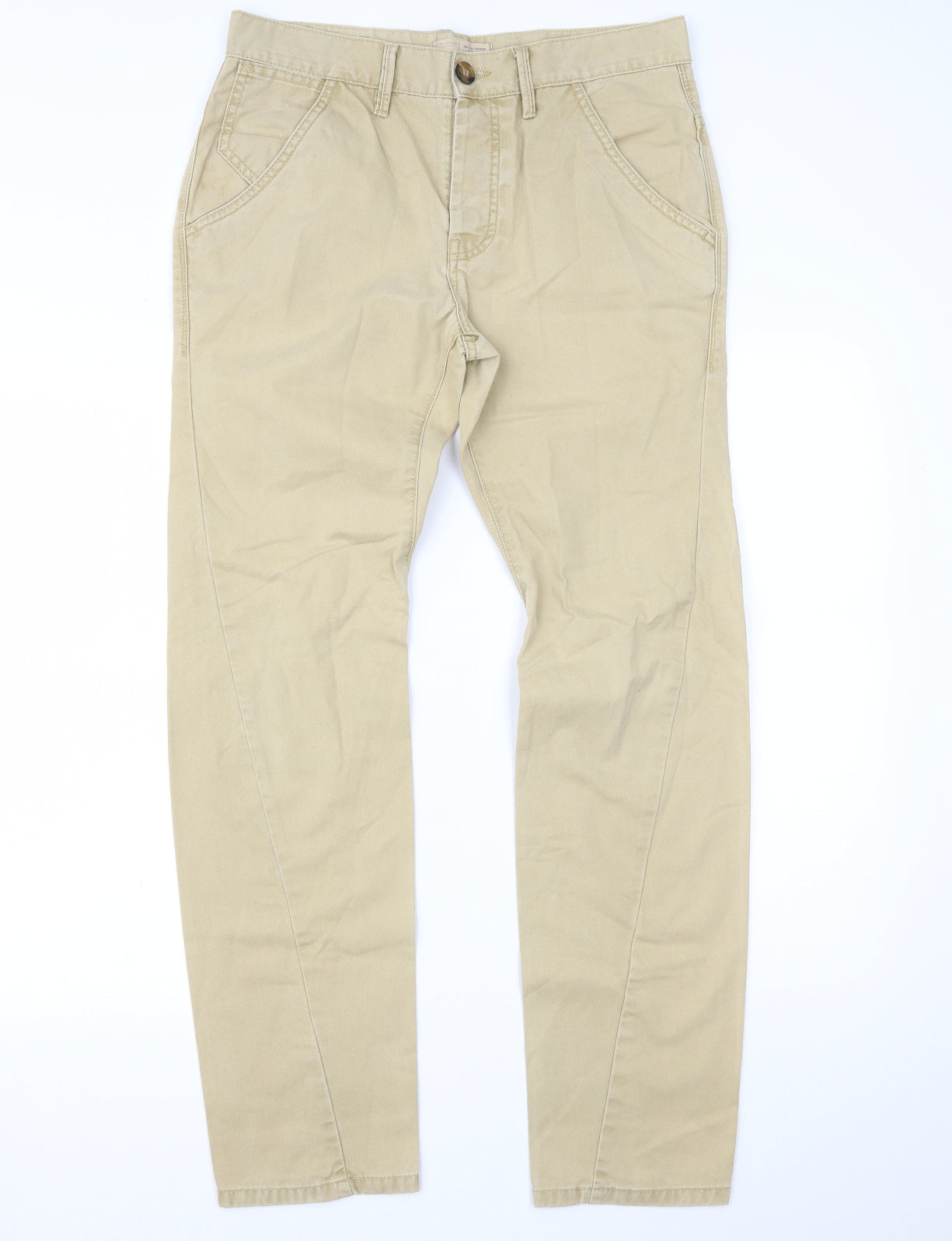 River Island Mens Beige   Carrot Trousers Size 30 L32 in