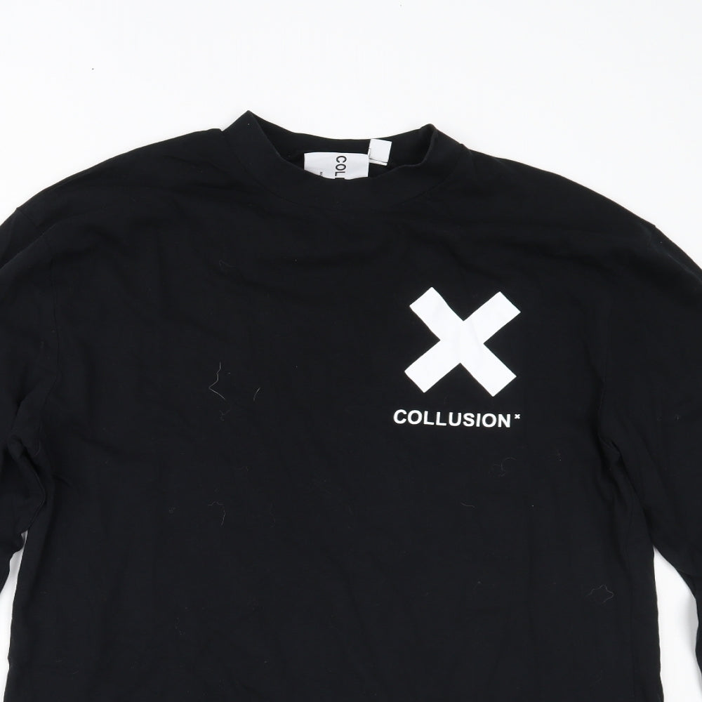 COLLUSION Mens Black    T-Shirt Size M