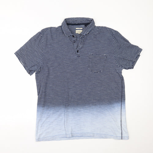 NEXT Mens Blue Striped   Polo Size XL