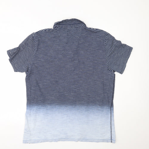 NEXT Mens Blue Striped   Polo Size XL
