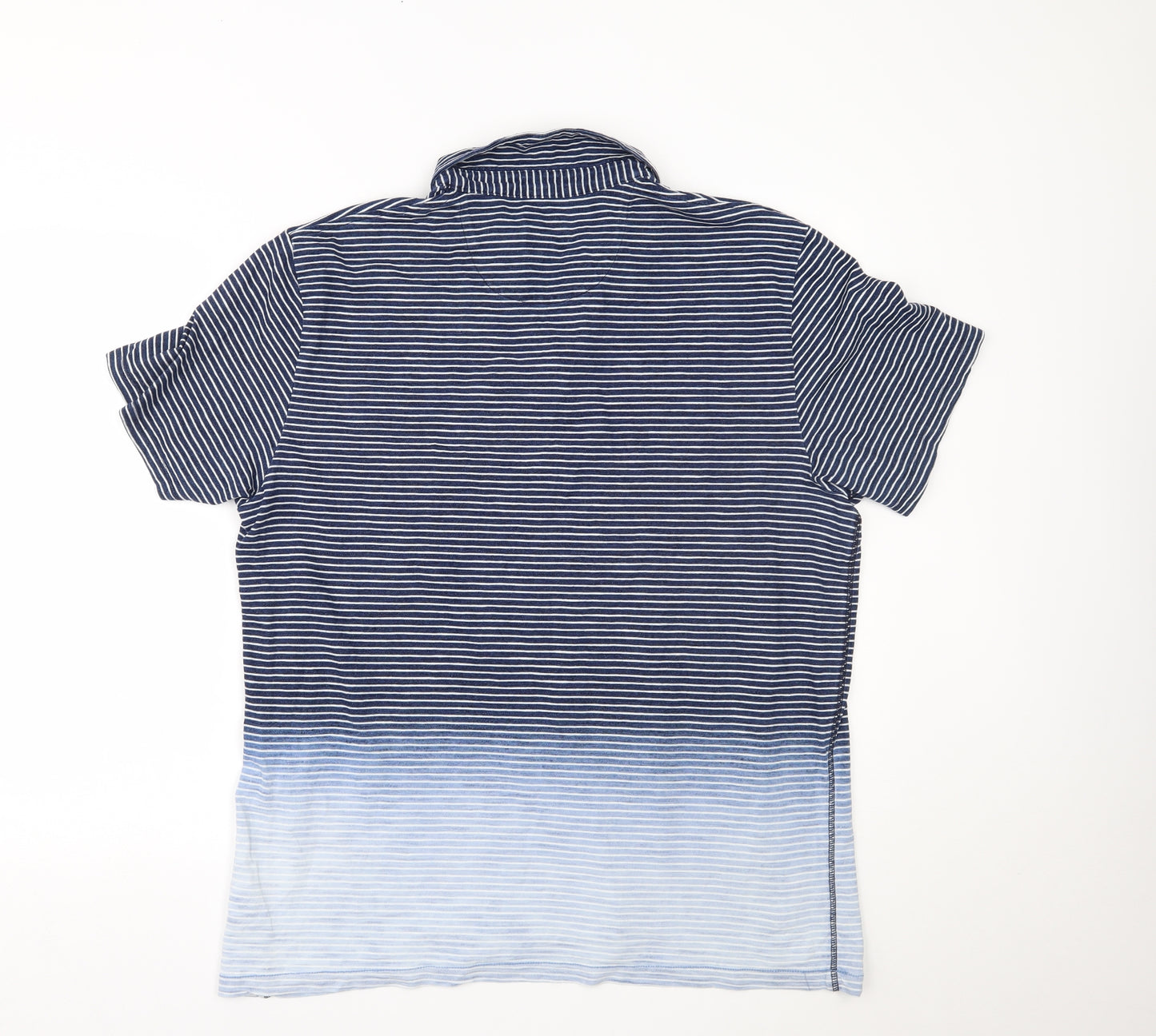 NEXT Mens Blue Striped   Polo Size XL