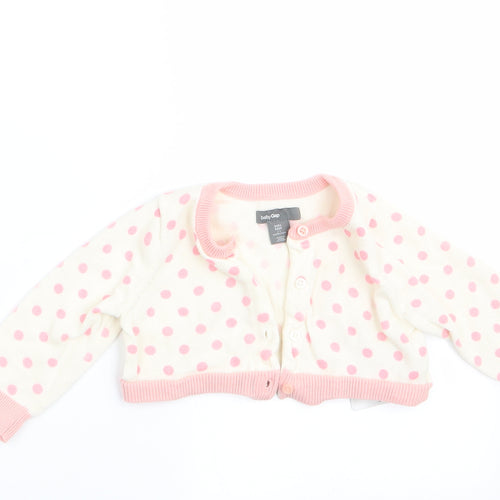 Gap Girls Pink Polka Dot  Cardigan Jumper Size 3-6 Months