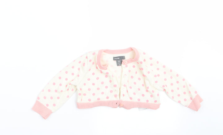 Gap Girls Pink Polka Dot Cardigan Jumper Size 3-6 Months