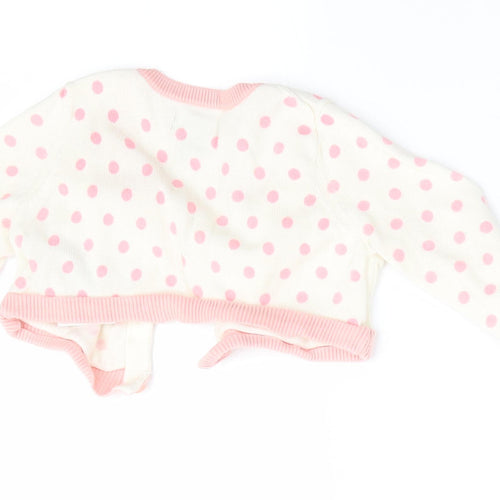 Gap Girls Pink Polka Dot  Cardigan Jumper Size 3-6 Months