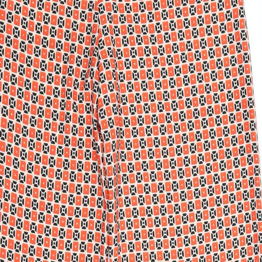 Per Una Womens Orange Geometric  Trousers  Size 12 L31 in - Wide Legged
