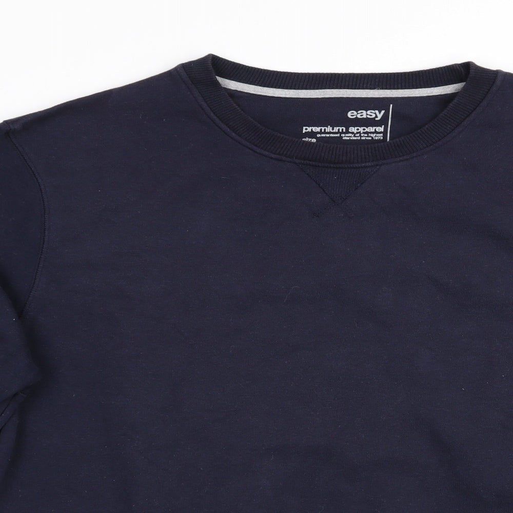 Easy Mens Blue   Pullover Sweatshirt Size XL