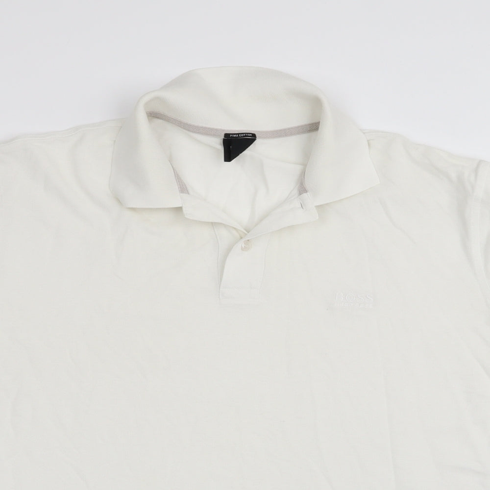 HUGO BOSS Mens Ivory    Polo Size L