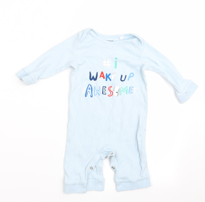 Blue Zoo Boys Blue Solid   One Piece Size 3-6 Months  - I wake up awesome