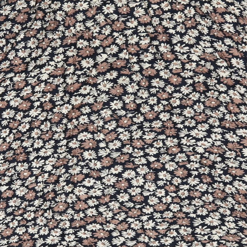 Alice Collins Womens Brown Floral  Basic Blouse Size XL