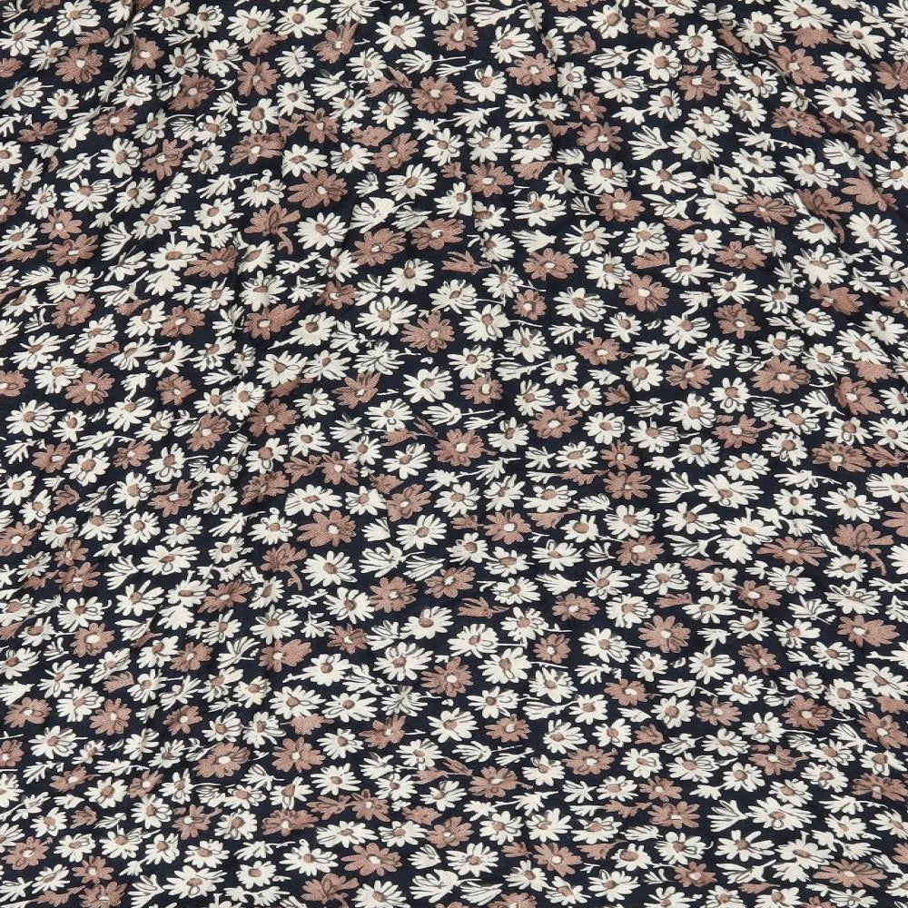 Alice Collins Womens Brown Floral  Basic Blouse Size XL