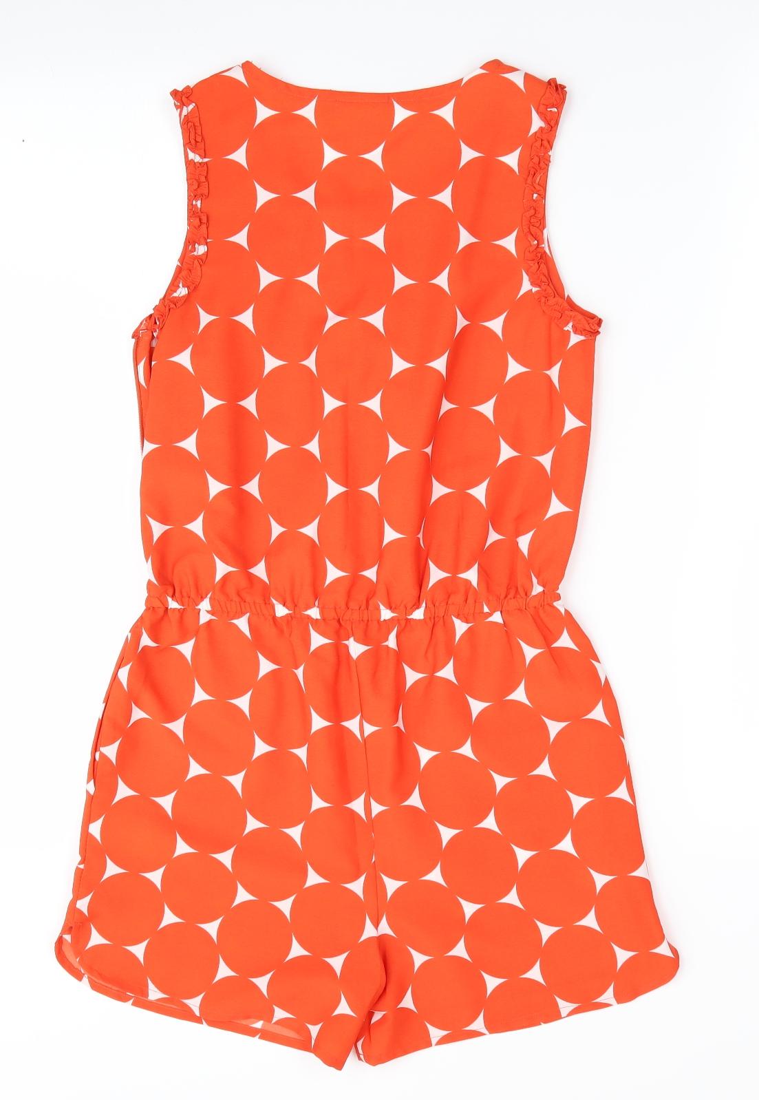NEXT Girls Orange Polka Dot  Skirt/ Skort Set One-Piece Size 11 Years