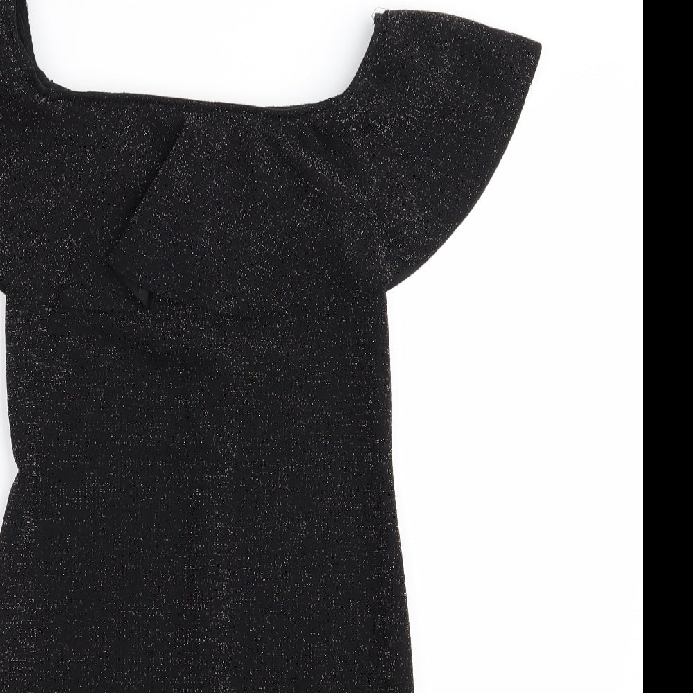 915 Girls Black   Mini  Size 11 Years  - Shimmer Effect