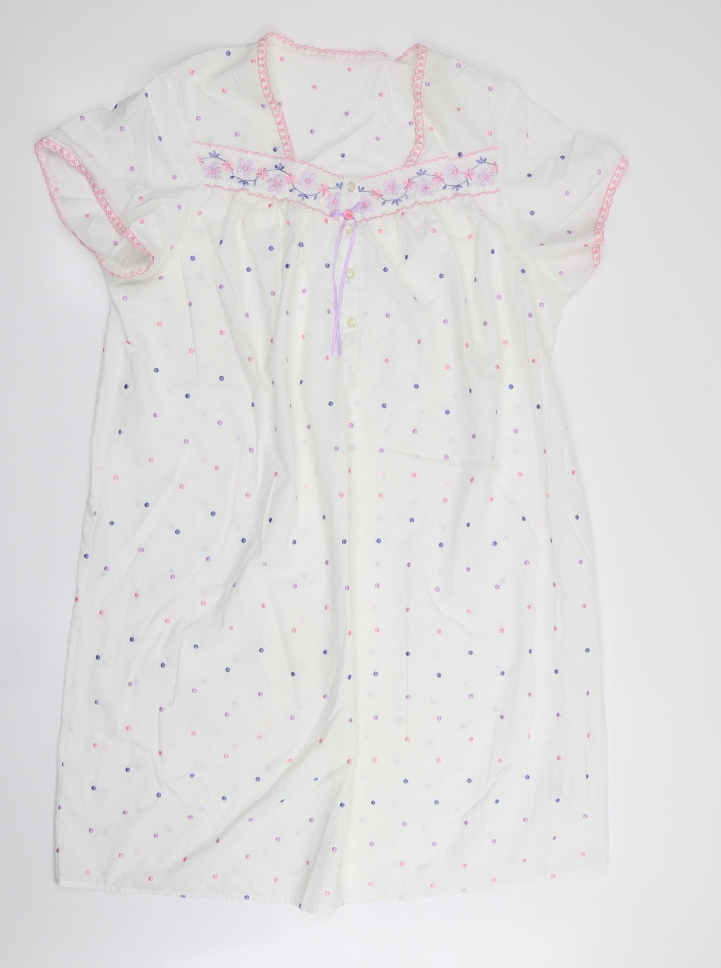 Marks and Spencer Womens White Polka Dot   Dress Size 16