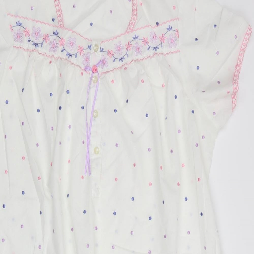 Marks and Spencer Womens White Polka Dot   Dress Size 16