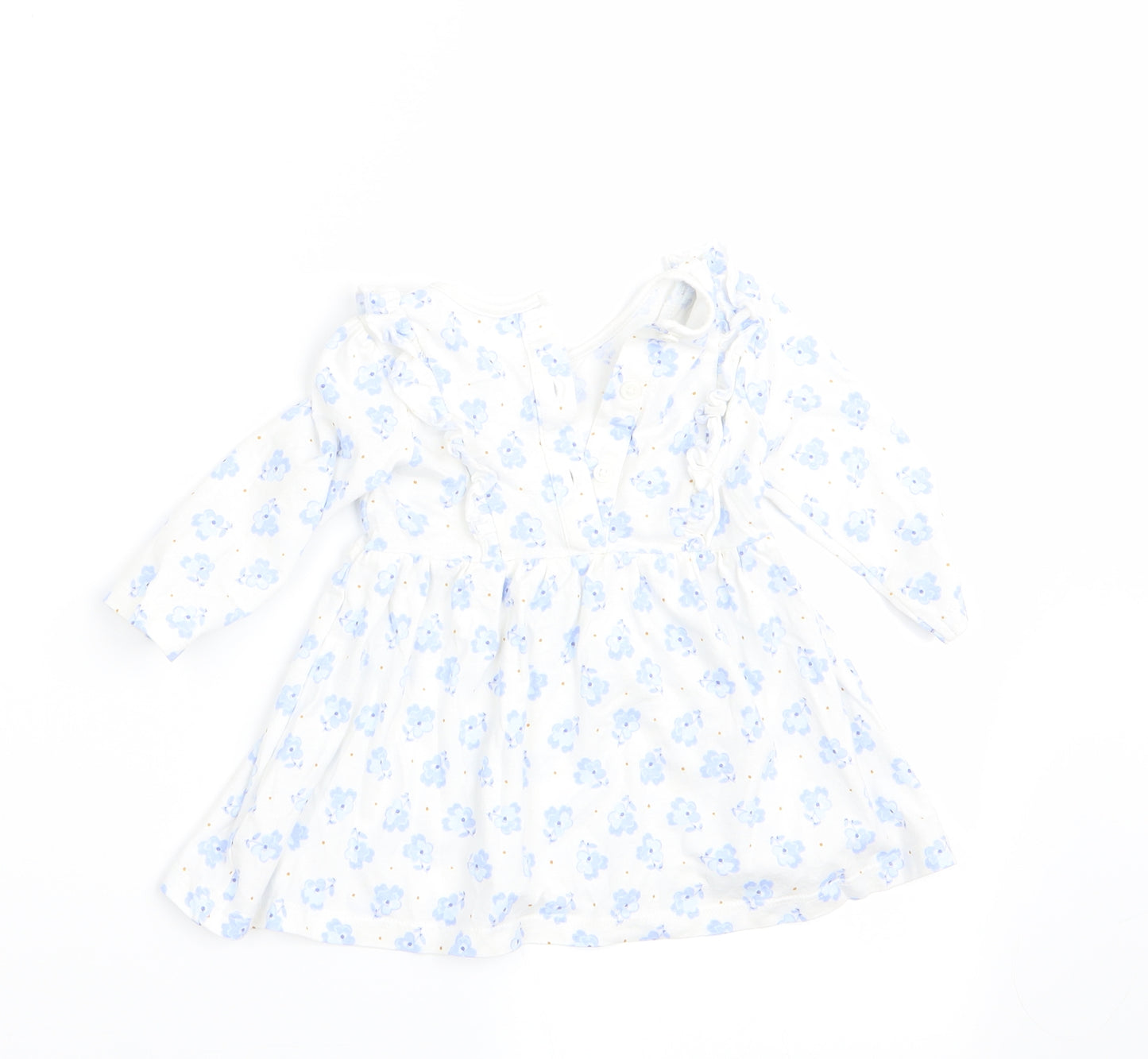 Matalan Girls Blue Floral  A-Line  Size 3-6 Months