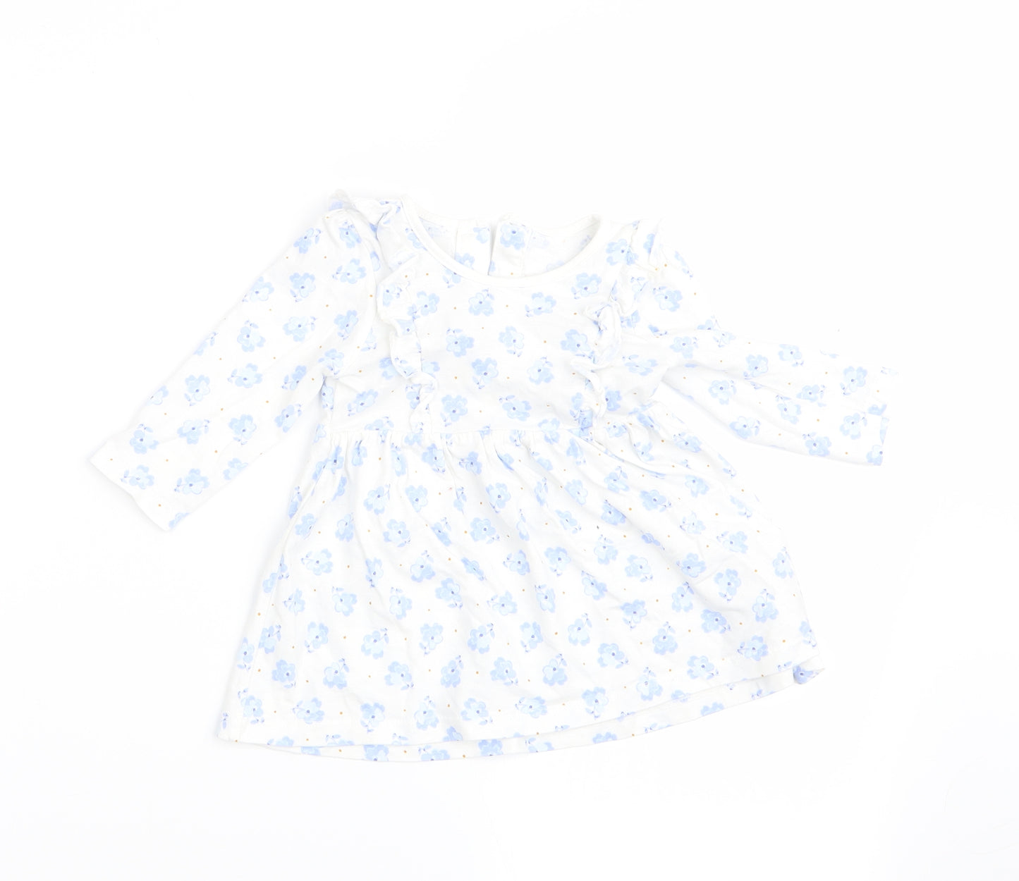 Matalan Girls Blue Floral  A-Line  Size 3-6 Months