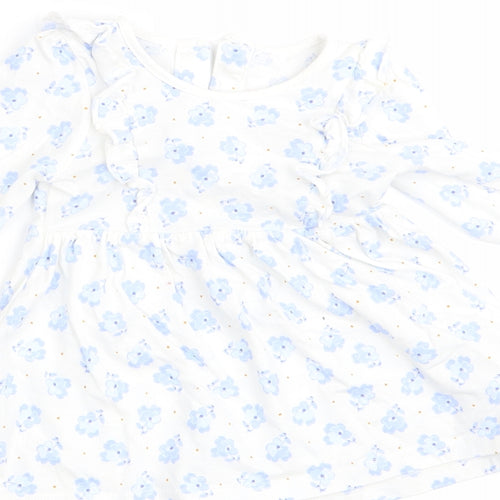 Matalan Girls Blue Floral  A-Line  Size 3-6 Months