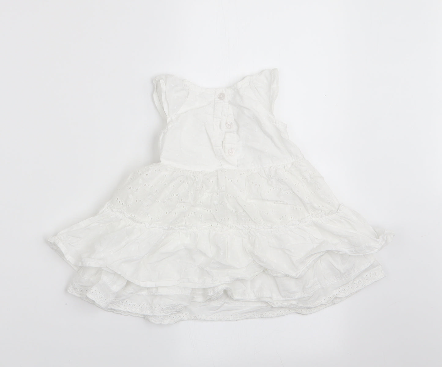 George Girls White Floral  Fit & Flare  Size 3-6 Months