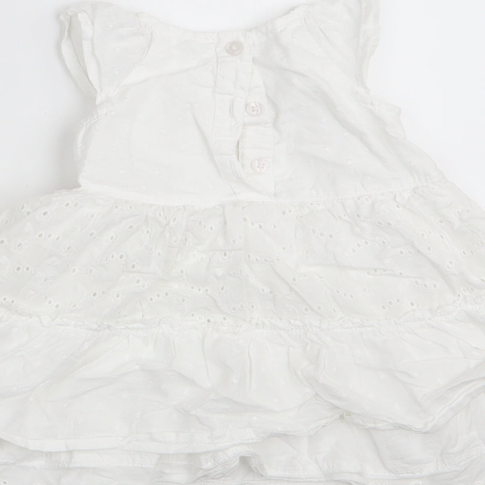 George Girls White Floral  Fit & Flare  Size 3-6 Months
