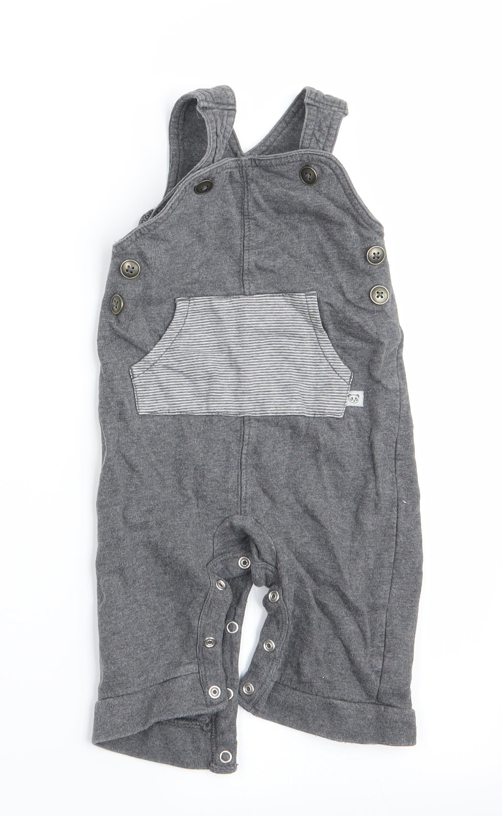 George Boys Grey   Dungaree One-Piece Size 3-6 Months  - Panda Face