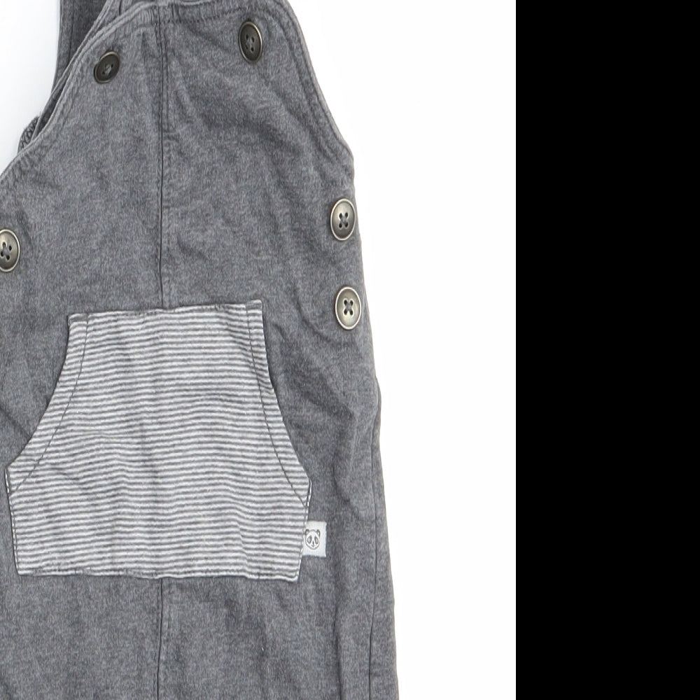 George Boys Grey   Dungaree One-Piece Size 3-6 Months  - Panda Face