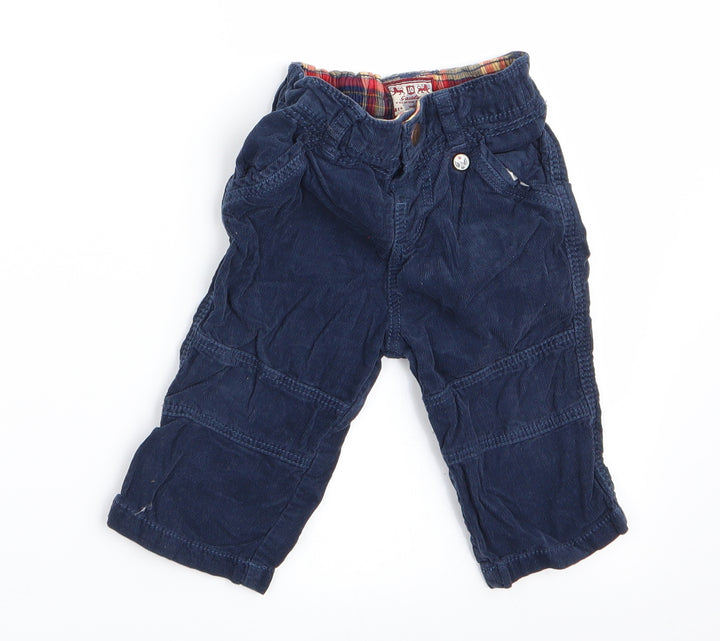 mamas & papas Boys Blue   Cargo Trousers Size 6-9 Months  - Cord Fabric