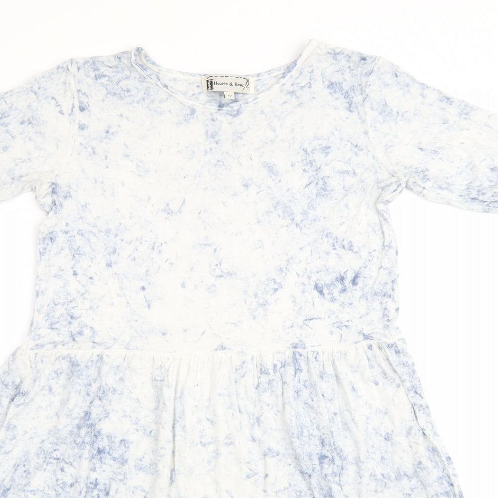 Hearts and Bows Womens Blue   T-Shirt Dress  Size 10