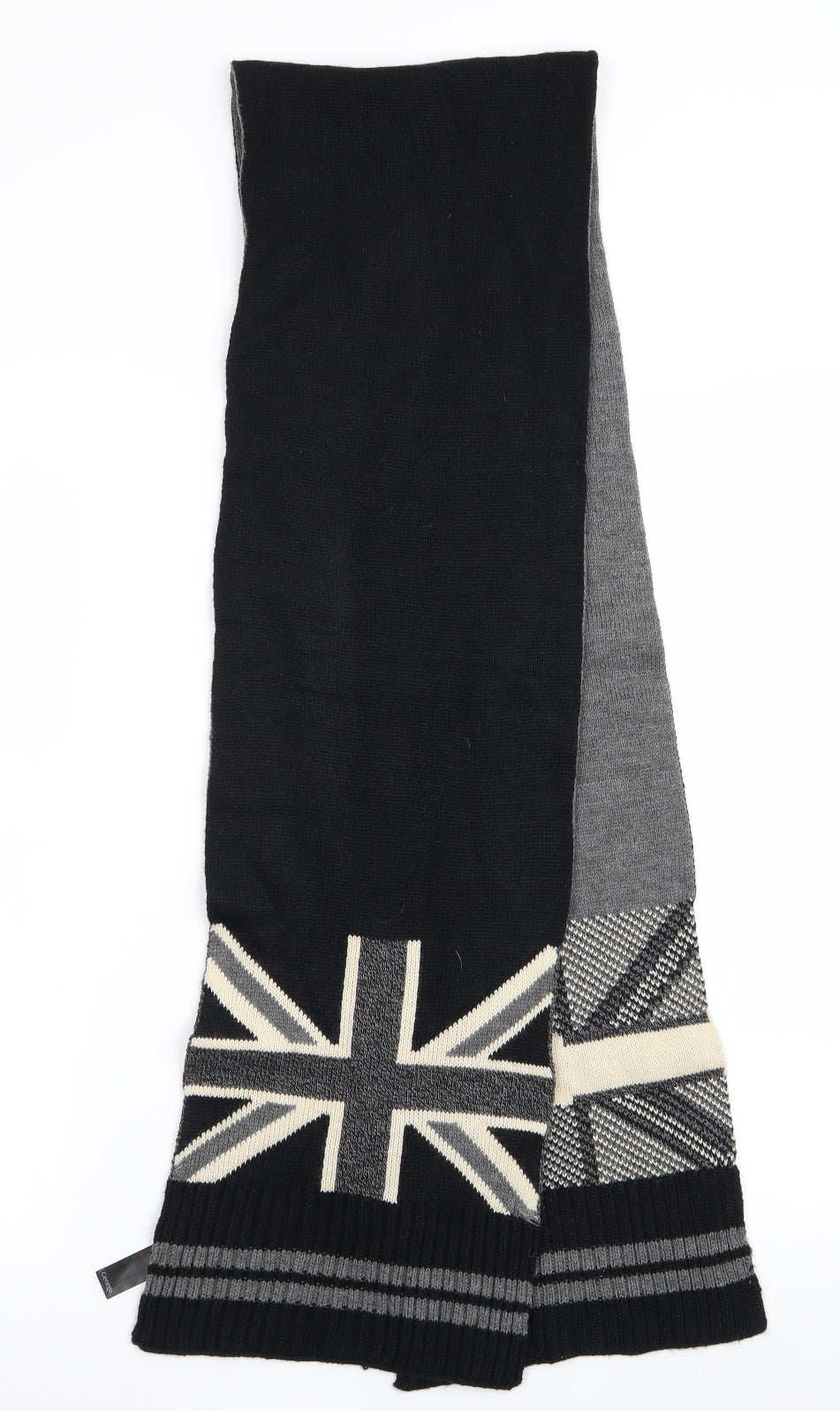 George Mens Black Geometric  Scarf  One Size  - Union Jack Print