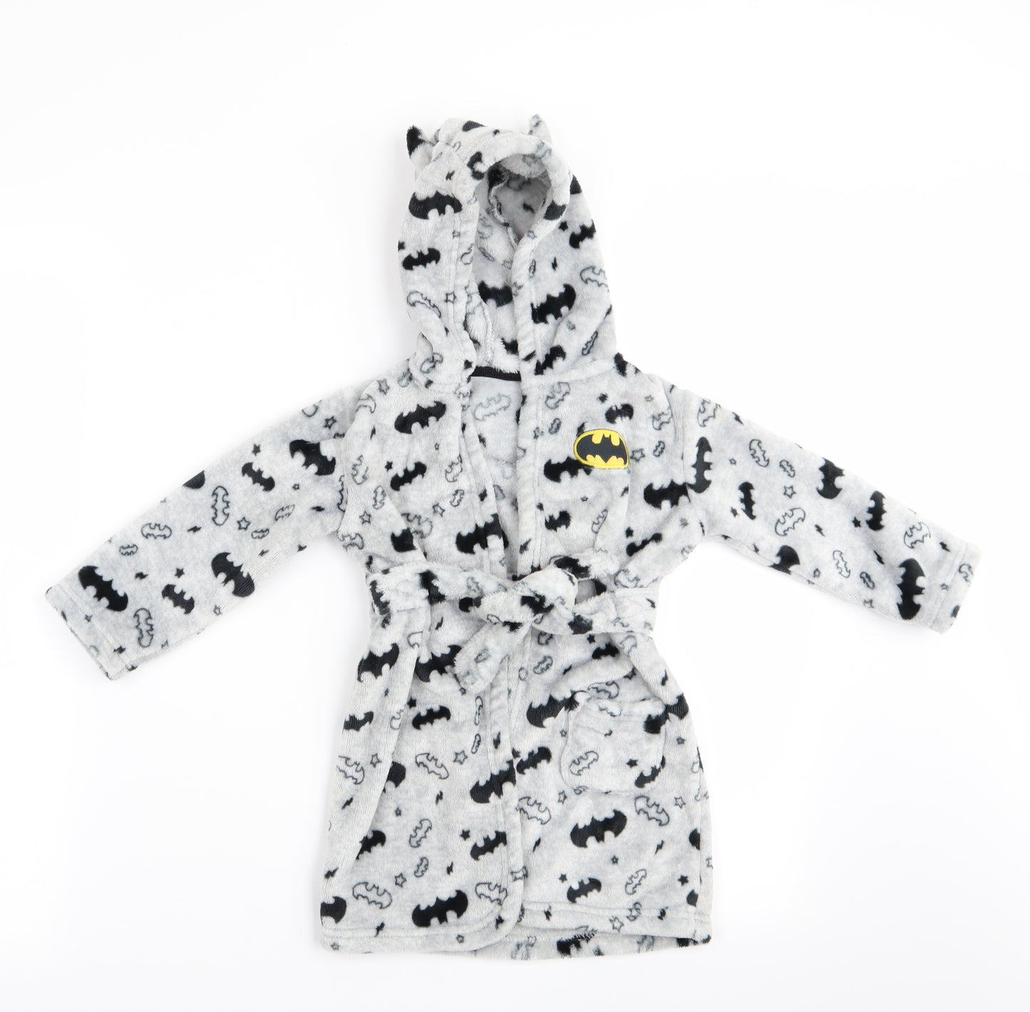 George Boys Black Animal Print   Robe Size 12-18 Months  - Batman