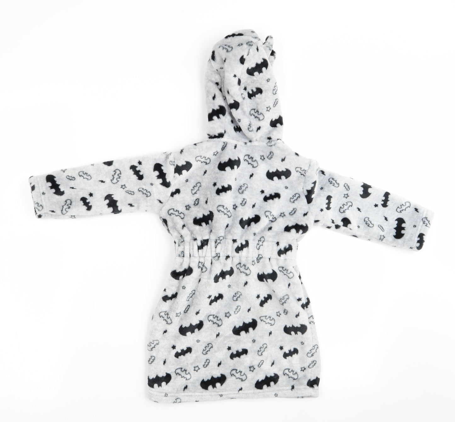 George Boys Black Animal Print   Robe Size 12-18 Months  - Batman