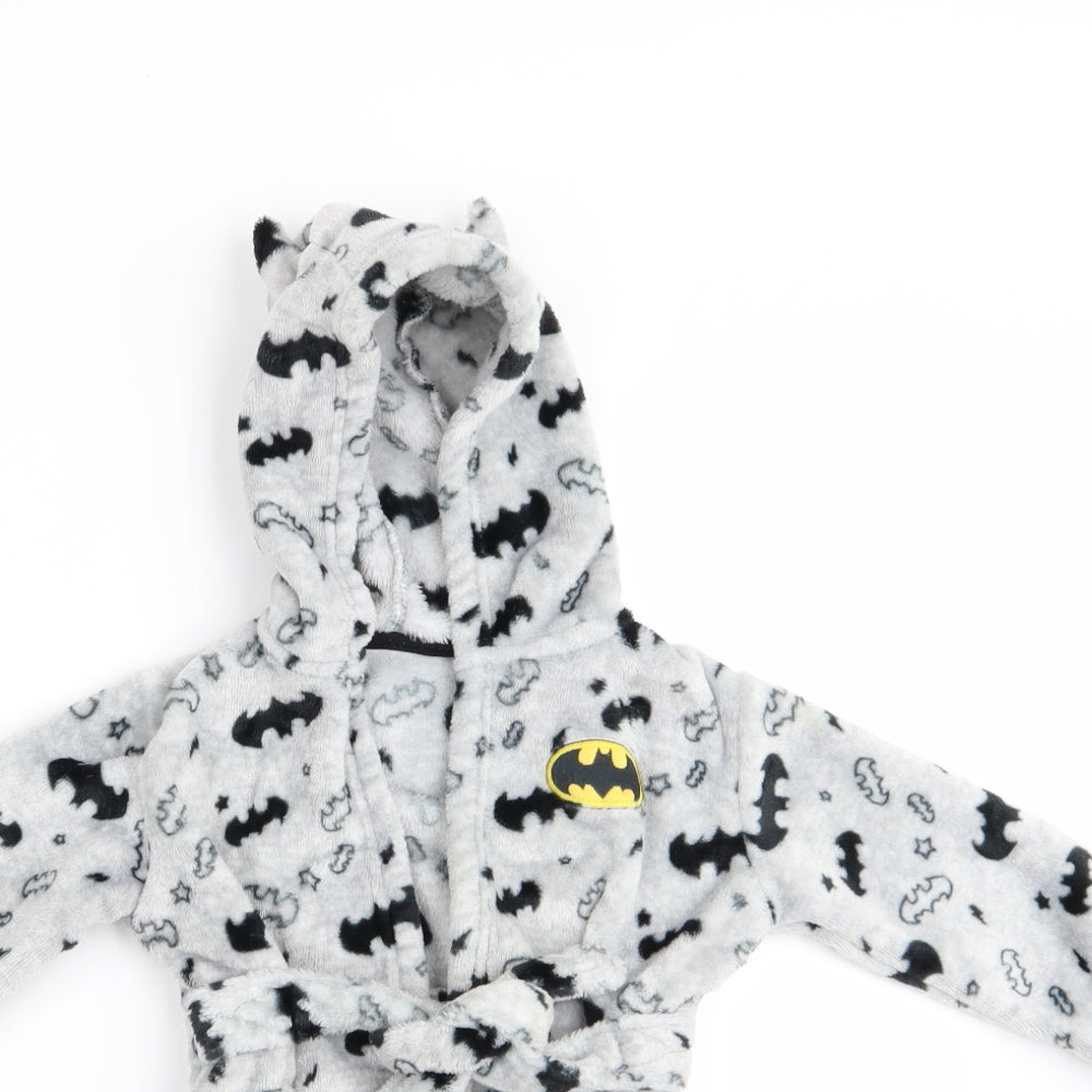 George Boys Black Animal Print   Robe Size 12-18 Months  - Batman