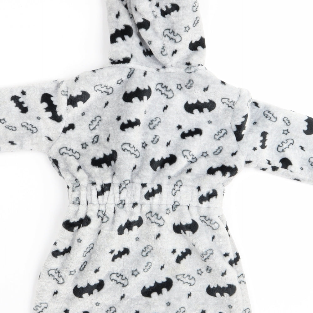 George Boys Black Animal Print   Robe Size 12-18 Months  - Batman